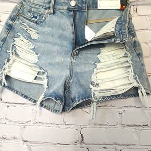 Light blue denim shorts